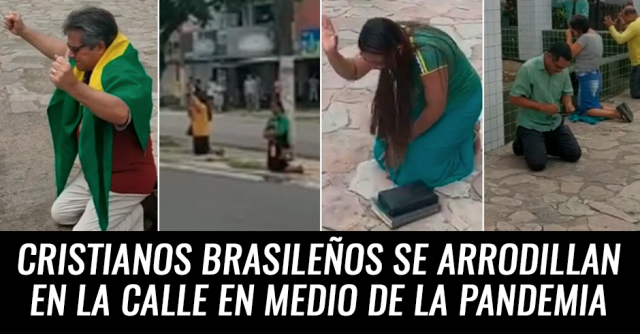 Cristianos se arrodillan en las calles de Brasil en medio de la pandemia