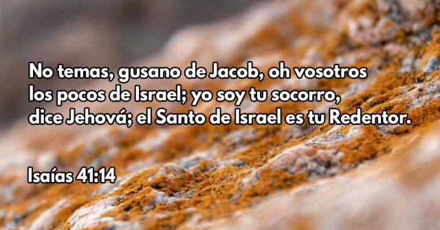 No temas, gusano de Jacob, oh vosotros los pocos de Israel; yo soy tu socorro, dice Jehová; el Santo de Israel es tu Redentor.